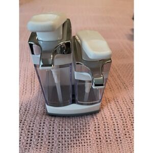 Casabella Sink Sider Duo Soap Pump and Sponge Holder White Chrome Plating No Box